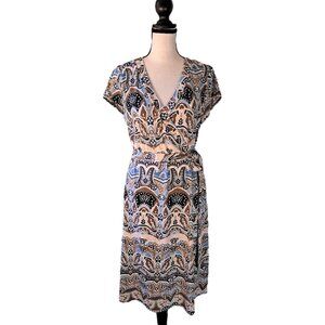 Vintage Y2K Acess/Liz Claiborne Boho Faux Wrap Dress Size L